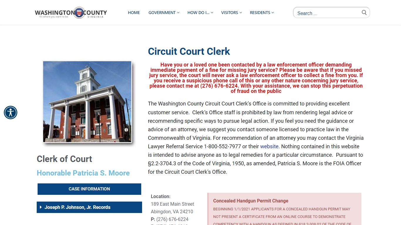 Circuit Court Clerk - Washington County Virginia